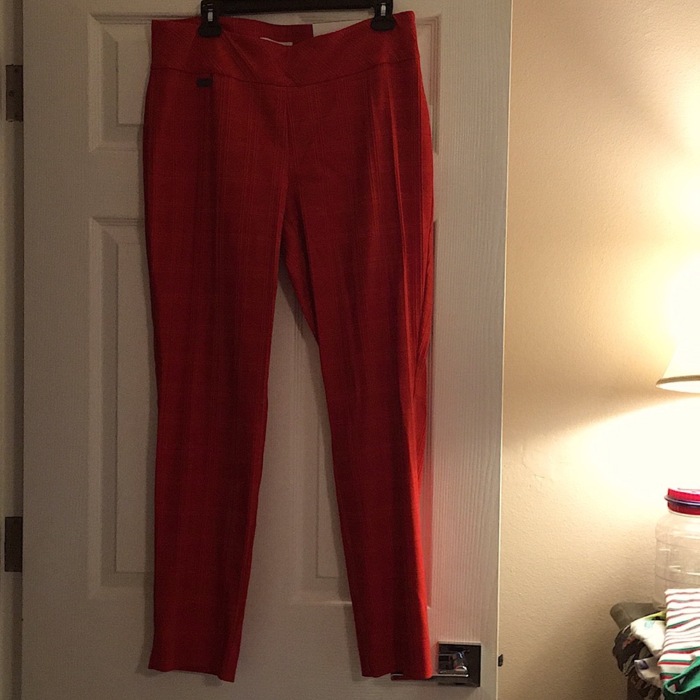 Tango Red pull on slacks by Peck & Peck